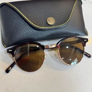MOSCOT Gold and Brown Sunglasses